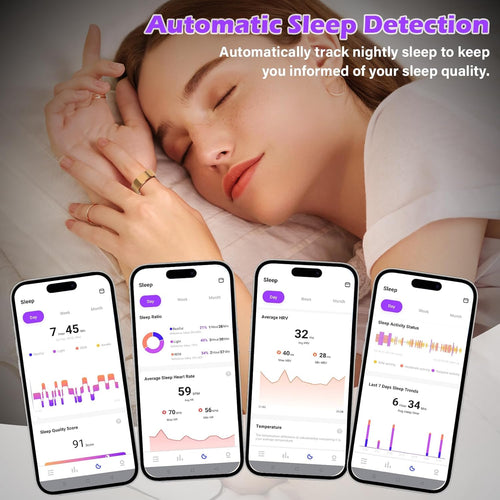 Smart Fitness Ring for Men & Women – Activity & Health Tracker with Heart Rate, Sleep & Blood Oxygen Saturation Monitoring, Motion Tracking, Waterproof Design & No Subscription Needed