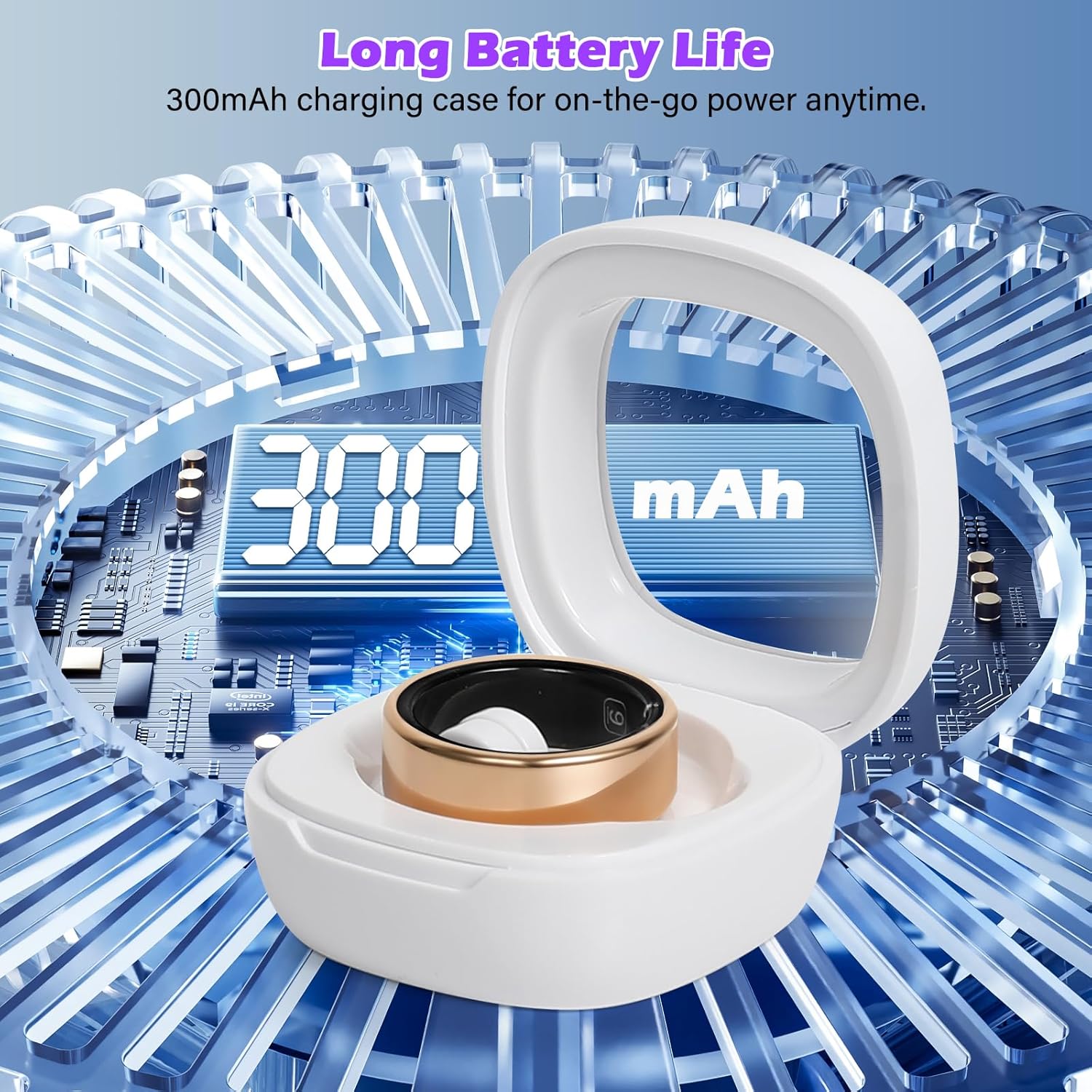 Smart Fitness Ring for Men & Women – Activity & Health Tracker with Heart Rate, Sleep & Blood Oxygen Saturation Monitoring, Motion Tracking, Waterproof Design & No Subscription Needed